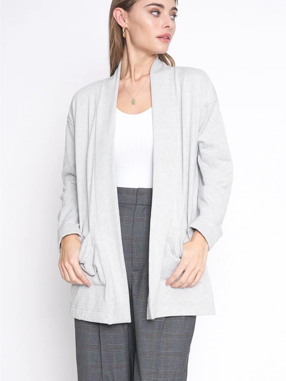 French Mauve Grey Nora Cardigan size XS NWT